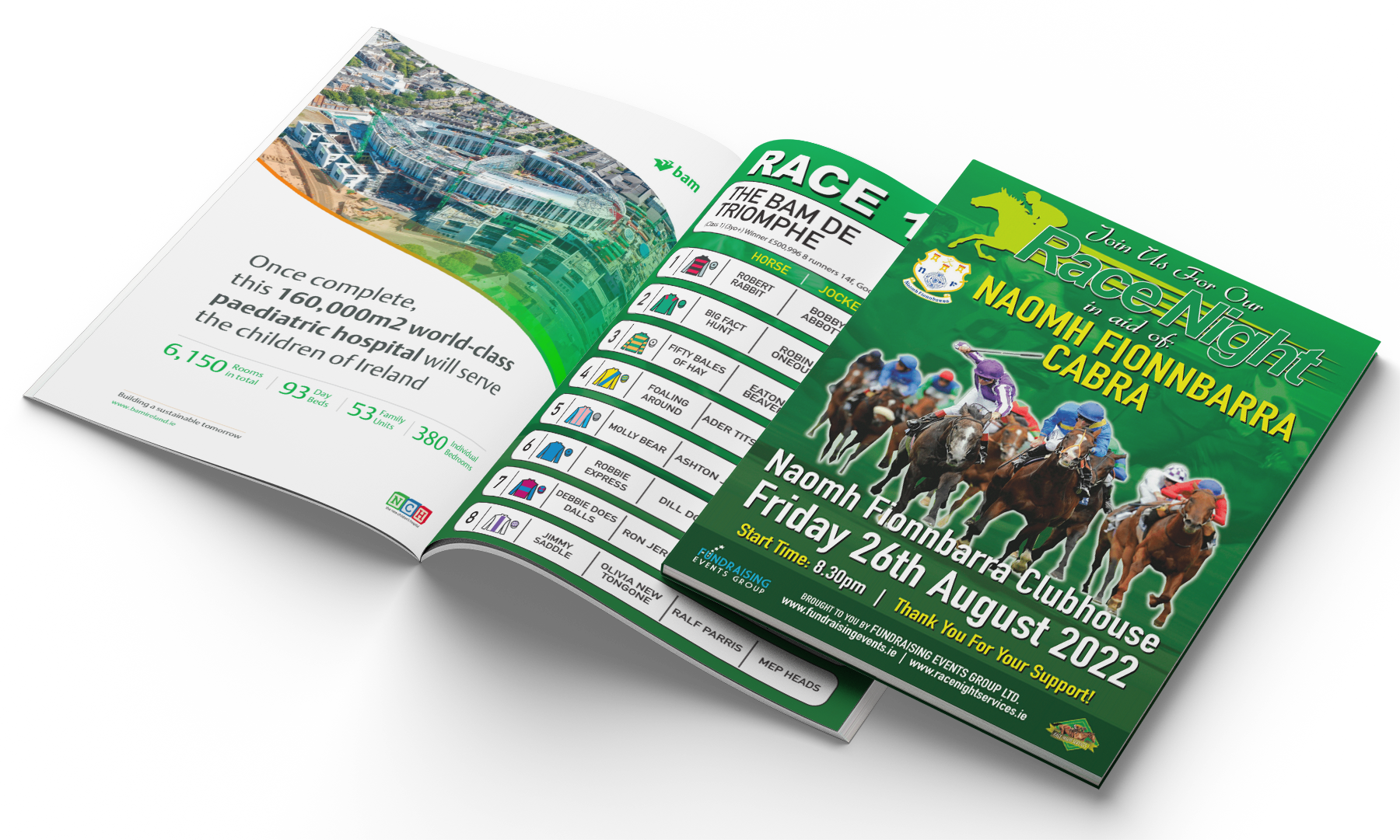 Race night print design fundraising events group